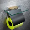Glass Black Gold Tissue Holder