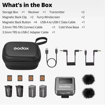 Godox Magic XT1 Professional Wireless Condenser Microphone-Lightweight Noise Cancelling Plastic for Outdoor Recording Live Use product image