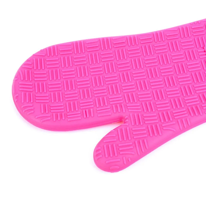 Silicone Pattern BBQ Grill Gloves Flame-Resistant Oven Mitts Chef Cooking Oven Glove with Open Cuff Both Sides supplier