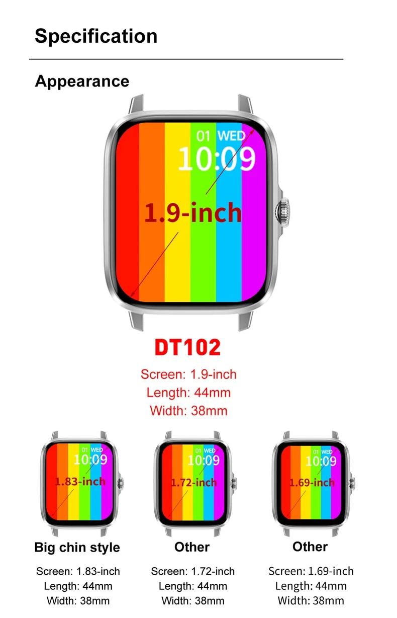 DT102 Fitness Smartwatch Always On Display 1.9 Inch Dial Call NFC Music Playback Password Protection New DTNO.1 Reloj Smart Watch (22).jpg