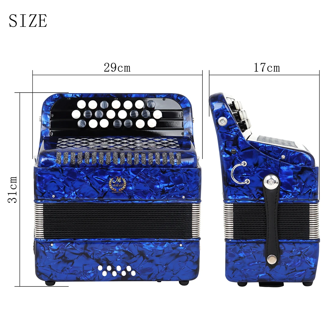 MMBAT 22 Key 8 Bass Accordion - Professional Performance Instrument