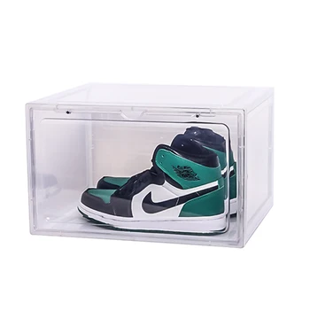 Transparent shoe box side door magnetically magnetized basketball shoes display cabinet dust-proof and oxidation-proof shoes