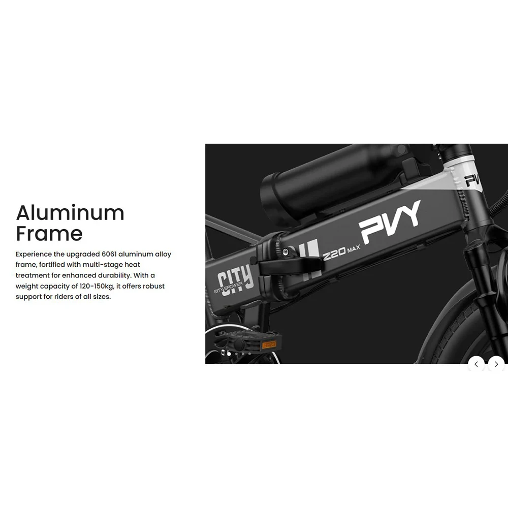 PVY Elektro fahrrad PVY Ebike 750W PVY Z20 Max Elektro fahrräder 25,6 Ah 20*2,3 Zoll Reifen 25 km/h Max. 200km Maximale Reichwei
