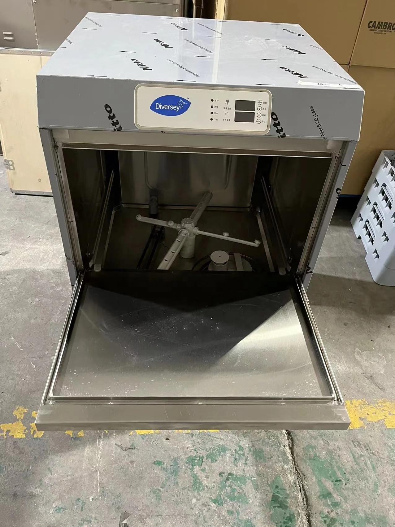 Countertop Dishwasher Machine Commercial Inglassial Built-in Electric and Gas Powered Stainless Steel Table Top 40basket / H)