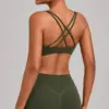 Cross-Back Bra (Olive Green)