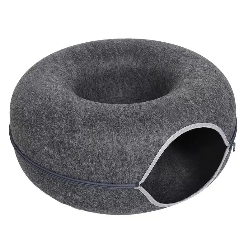 Cat Hole Tunnel Nest Bed Detachable Felt Material Washable Funny Cat ...