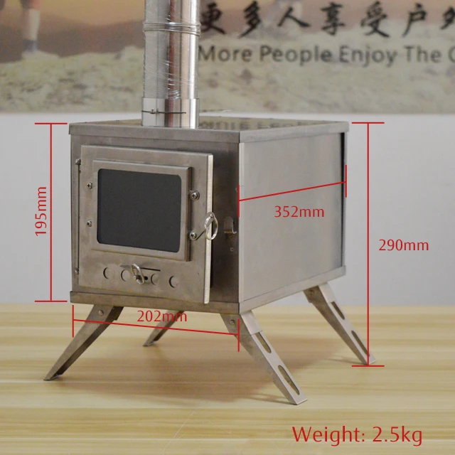 Outdoor ultralight quick release backpacking camping titanium tent heating stove