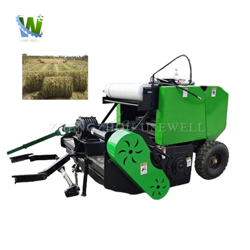 Automatic Tractor Drive Corn Stalk Round Grass Straw Silage Hay Crushing Baling Baler Silage Packing Machine for Sale