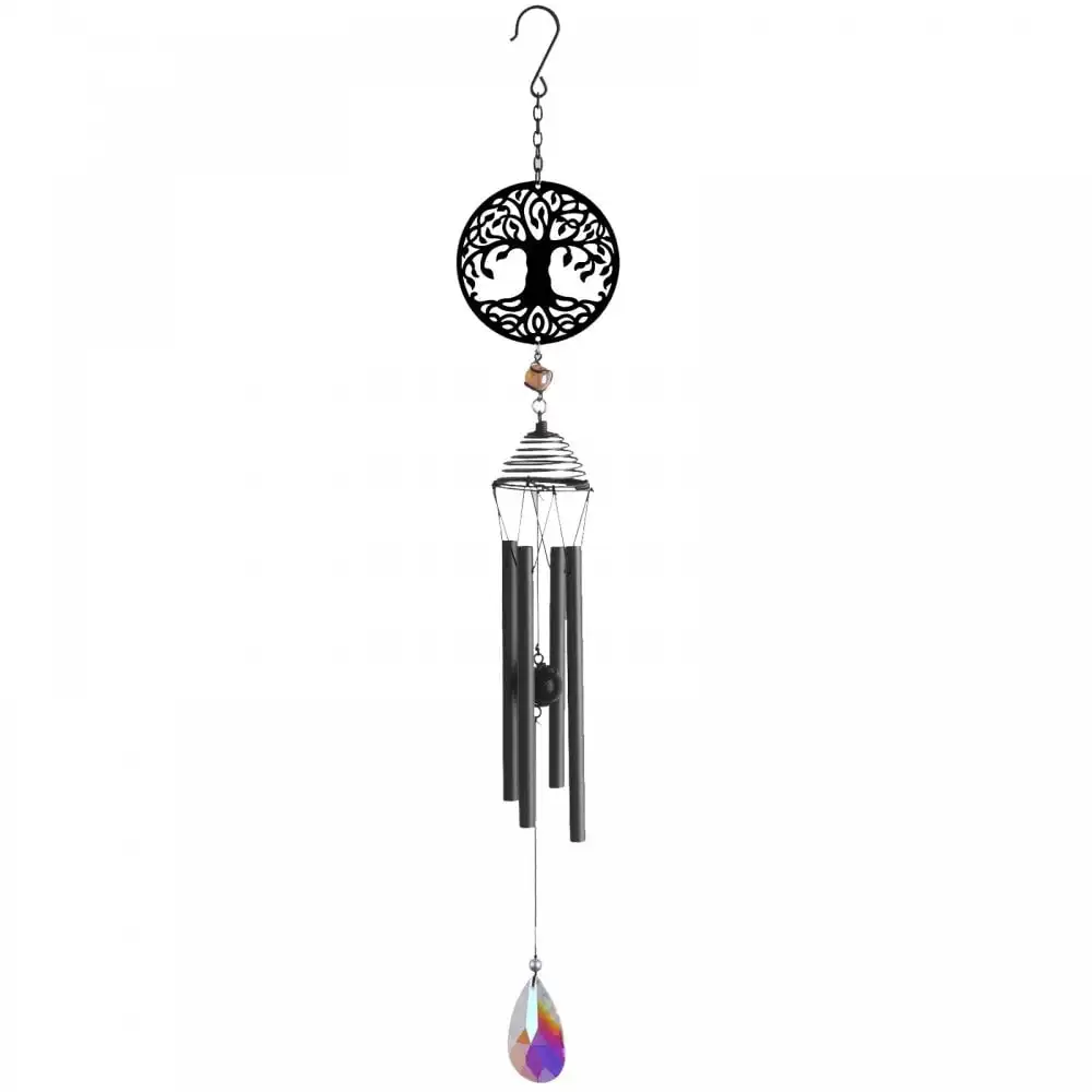 Solar Powered Tree of Life Wind Chime Garden Memorial Ornament