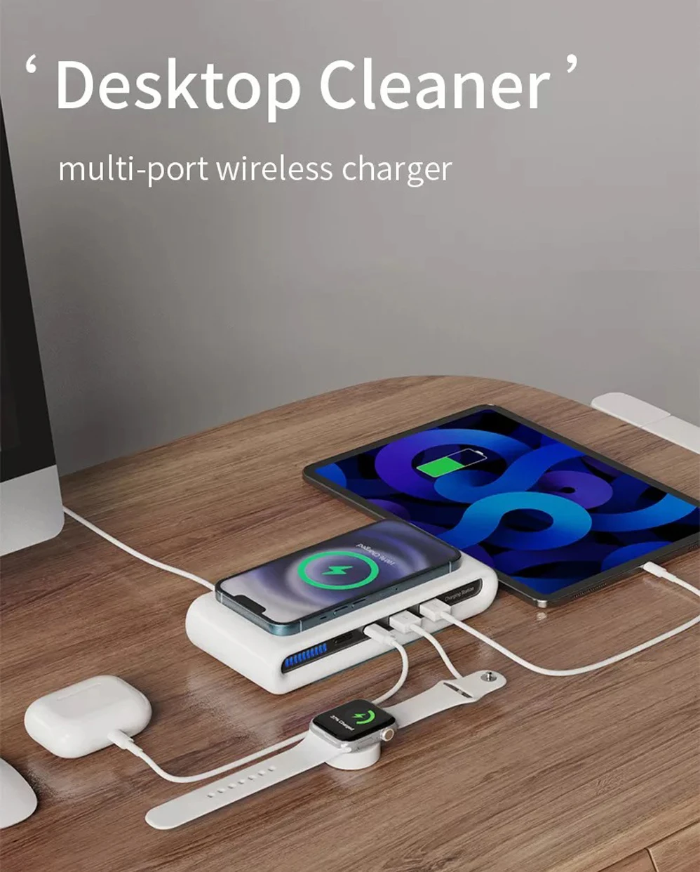 Portable Universal Led Multiport Usb 15w Fast Charging Qi Mobile