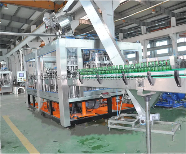 Full Auto Beer Making Machine Automatic Glass Bottle Beer Washing Filling and Cocking Machine