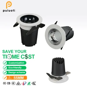 Modern High-quality COB (Chip on Board) Full-spectrum Eye-protecting Office, Home, and Hotel Aluminum Ceiling Embedded Spotlight