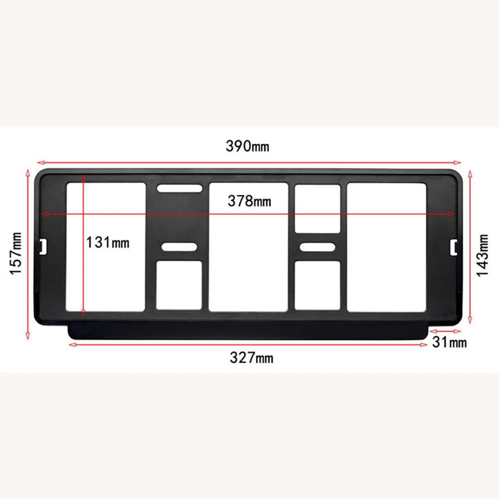 Plastic Auto Car Number License Plate Frame Matte Black Custom Logo License Plate Frame for Chile Car