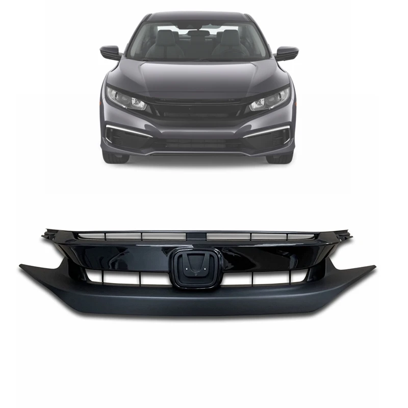 NEW auto parts car front body full black mesh front bumper upper grille for honda Civic 2019 2020 2021