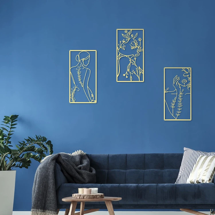 Custom Modern Luxury Female One Line Gold Large Metal Wall Art For Living Room Buy Metal Wall