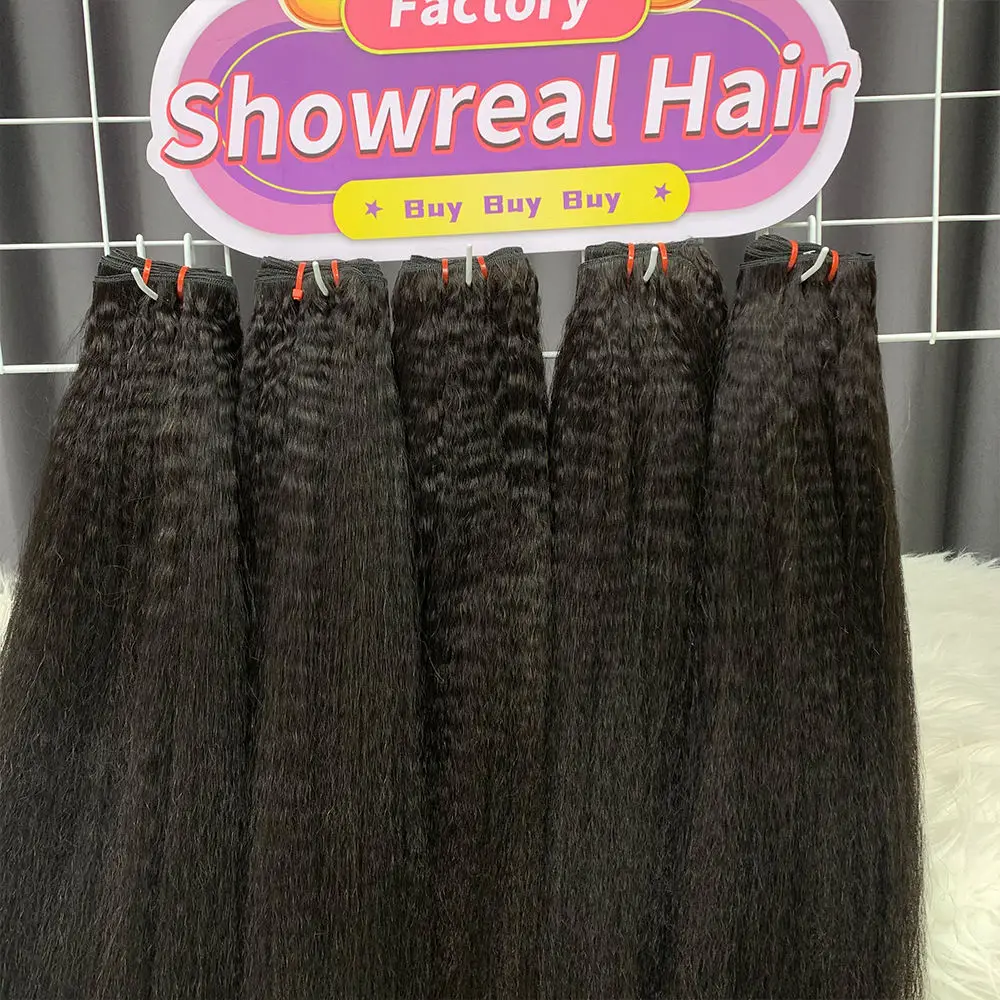 10a 12a Light Yaki Kinky Straight Bundles Virgin Hair Vendors Double Drawn Raw Cuticle Aligned