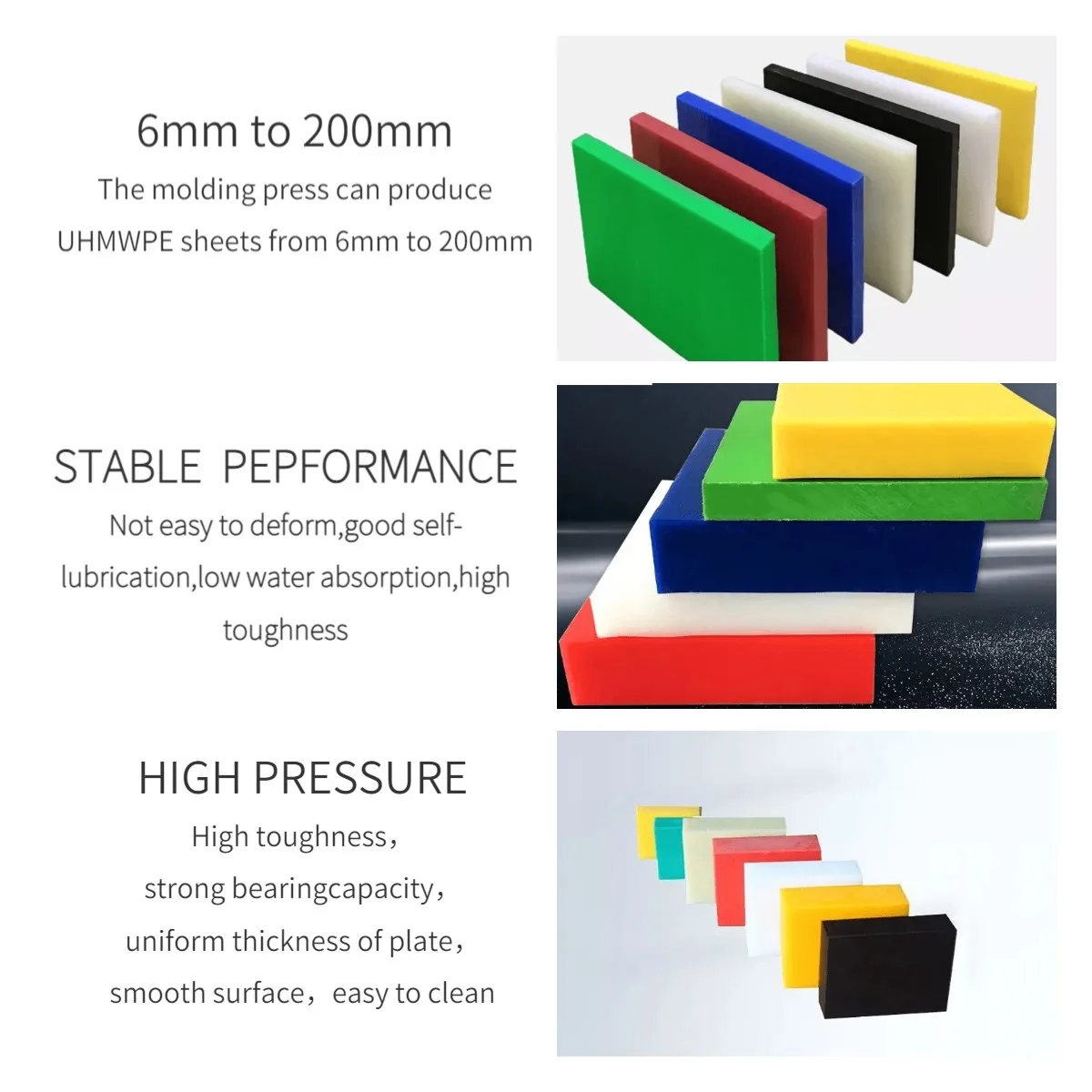 Strong Uhmwpe Pressed Poly Board Plastic Sheet Pe Sheet 10mm 20mm 