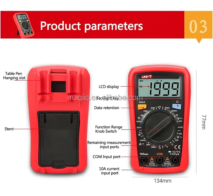 Ut93 Multimeter UT33A+ UT33B+ UT33C+ UT33D+ Plus Pocket Multimeter Digital Ammeter ...