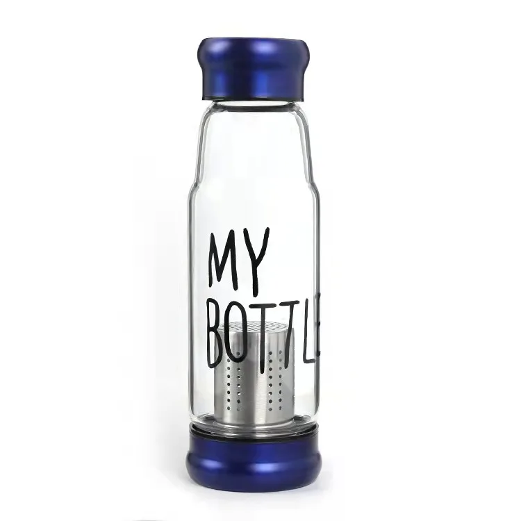 Ready to Ship Transparent Color Reusable Tea Infuser Bottle Bicycle Water Bottles Tea Cup With Strainer 400ml