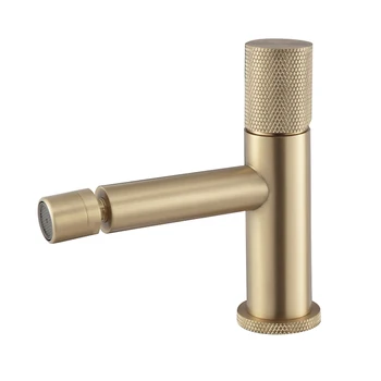 New Toilet Bidet Faucet Spray Hot And Cold Knurl Handle Brushed Gold Bidet