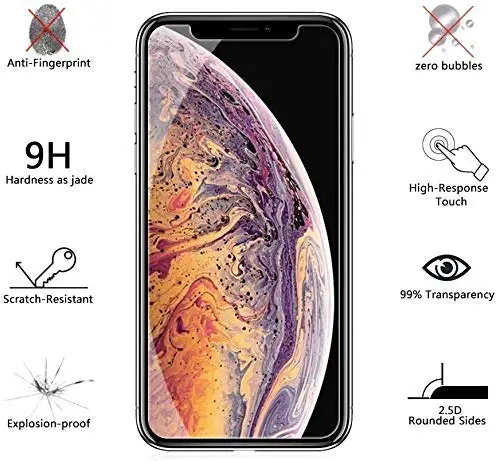 
Защита экрана для Apple iPhone 11 Pro, экран 5,8 дюйма, закаленное стекло 2.5D Edge, улучшенная четкость HD для серии iphone 11 