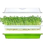 A-ONE Double Layer PP Plastic Not Coated Eco-friendly Nursery Trays Lids Rectangle Sprouting Tray for Pea Mung Bean Wheat Cat factory
