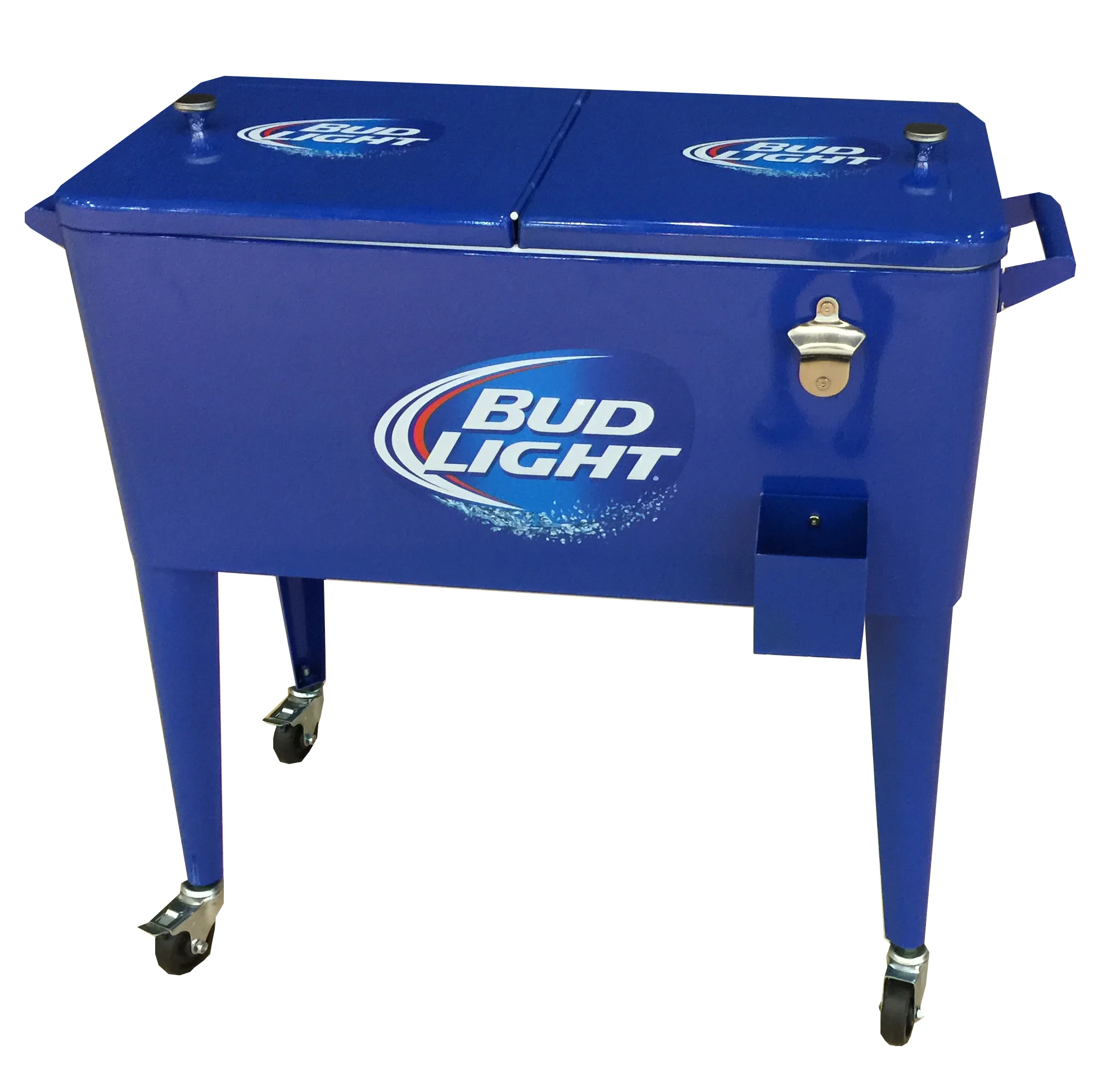 Bud fashion light cooler on wheels