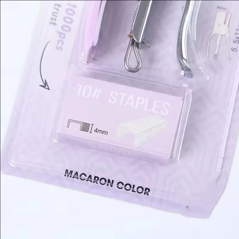 Сстеплер цветной Макарон металлический ручной № 10 набор трудосберегающих упаковочных машин офисные школьные канцелярские Степлеры
