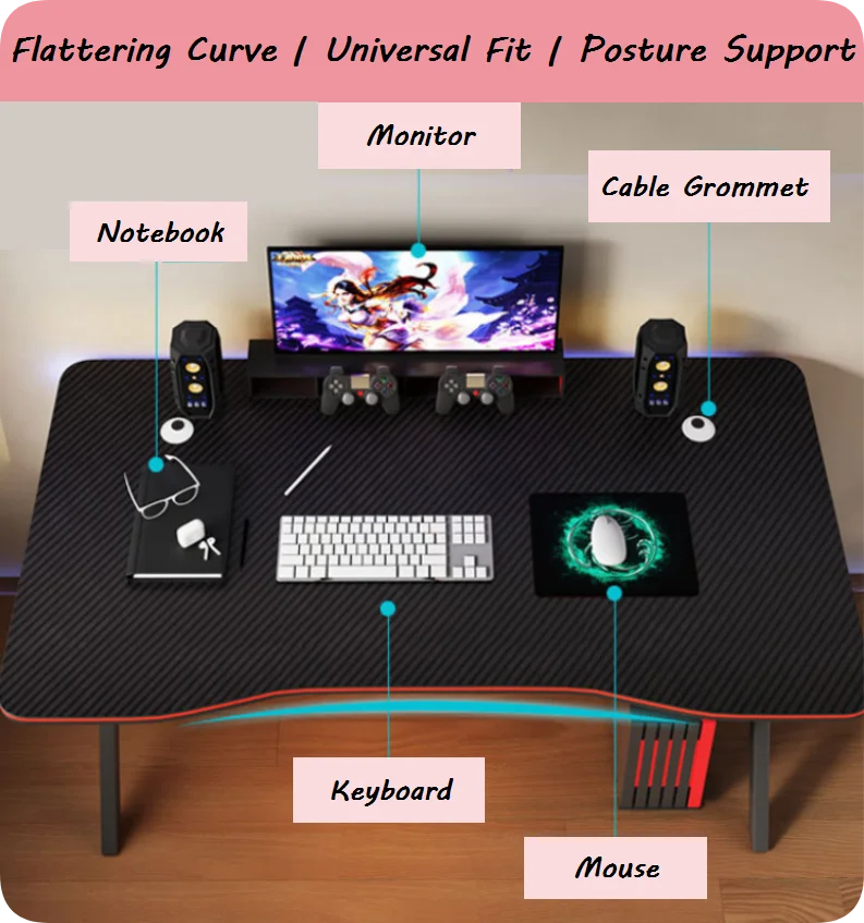 Merry Customizable Ergonomic Durable Steel Gaming Computer Desk Eco-Friendly Design Easy Assembly for Bedroom Office Use supplier