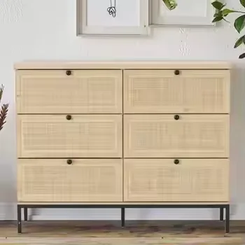 Six-drawer Storage Cabinet Sideboard Living Room Furniture Panel Furniture Dining Room PB Melamine