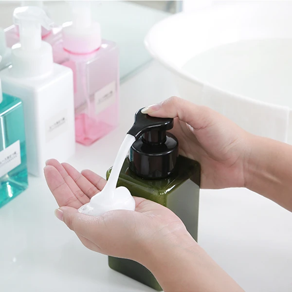 250ml 450ml Square Cube Soap Foam Dispenser Pump Bottle Black Foam Pump Bottles Cubic Plastic Travel Mousse Foam Bubble Bottle