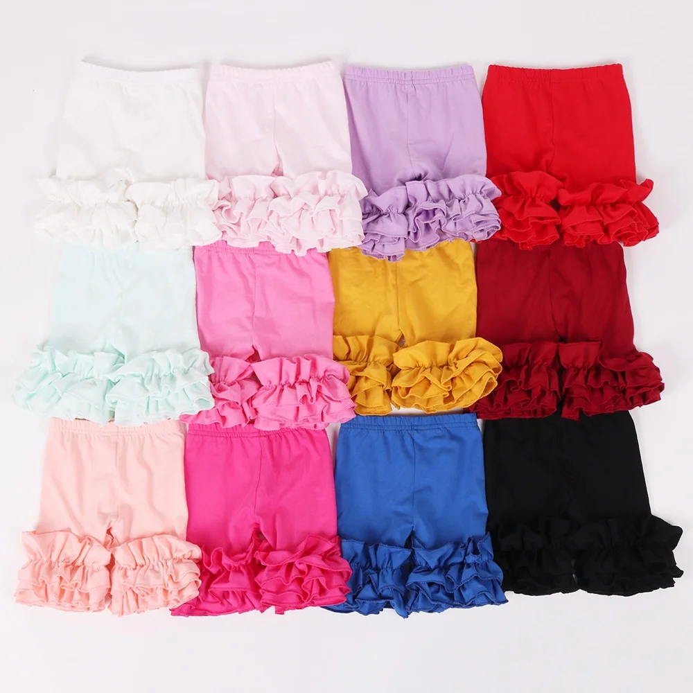 Для маленьких мальчиков и девочек, шорты с рюшами для малышей двухслойные укороченные штаны хлопковые шорты в стиле унисекс, детские спортивные Леггинсы От 1 до 4 лет детские штаны