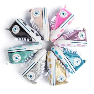 12cm 13cm 11cm Multi Color Sequin Soft Sole Baby Girl Shoe Canvas Baby Shoes Baby Walking Shoes