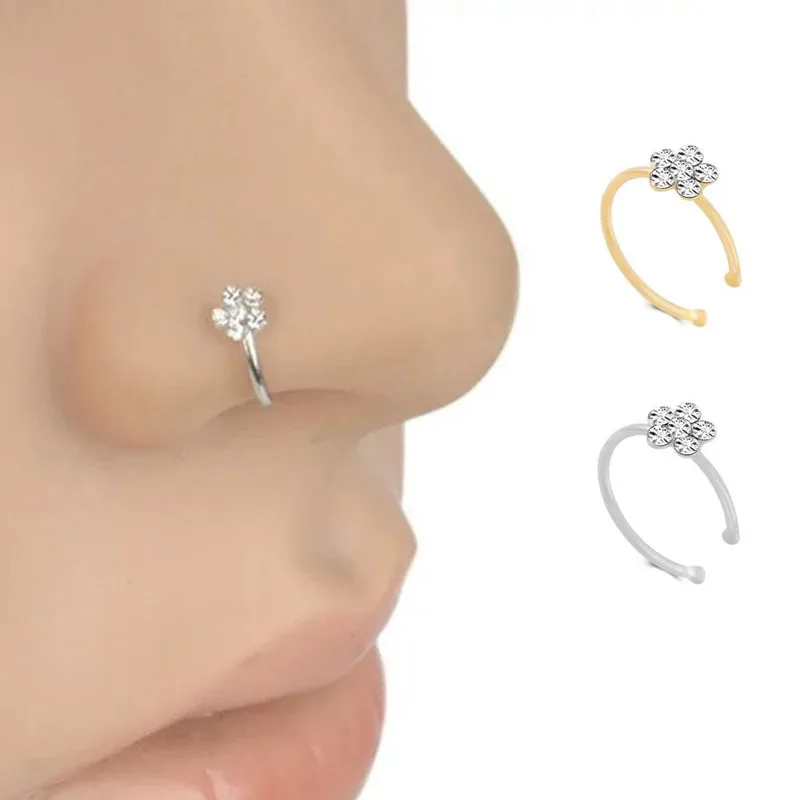 thin diamond hoop nose ring