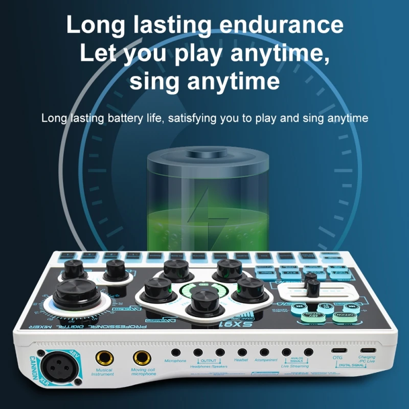 Recording Sound Card Mini Sound Mixer Board Portable Audio Mixer Voice Changer Sound Card Support Mobile Phone