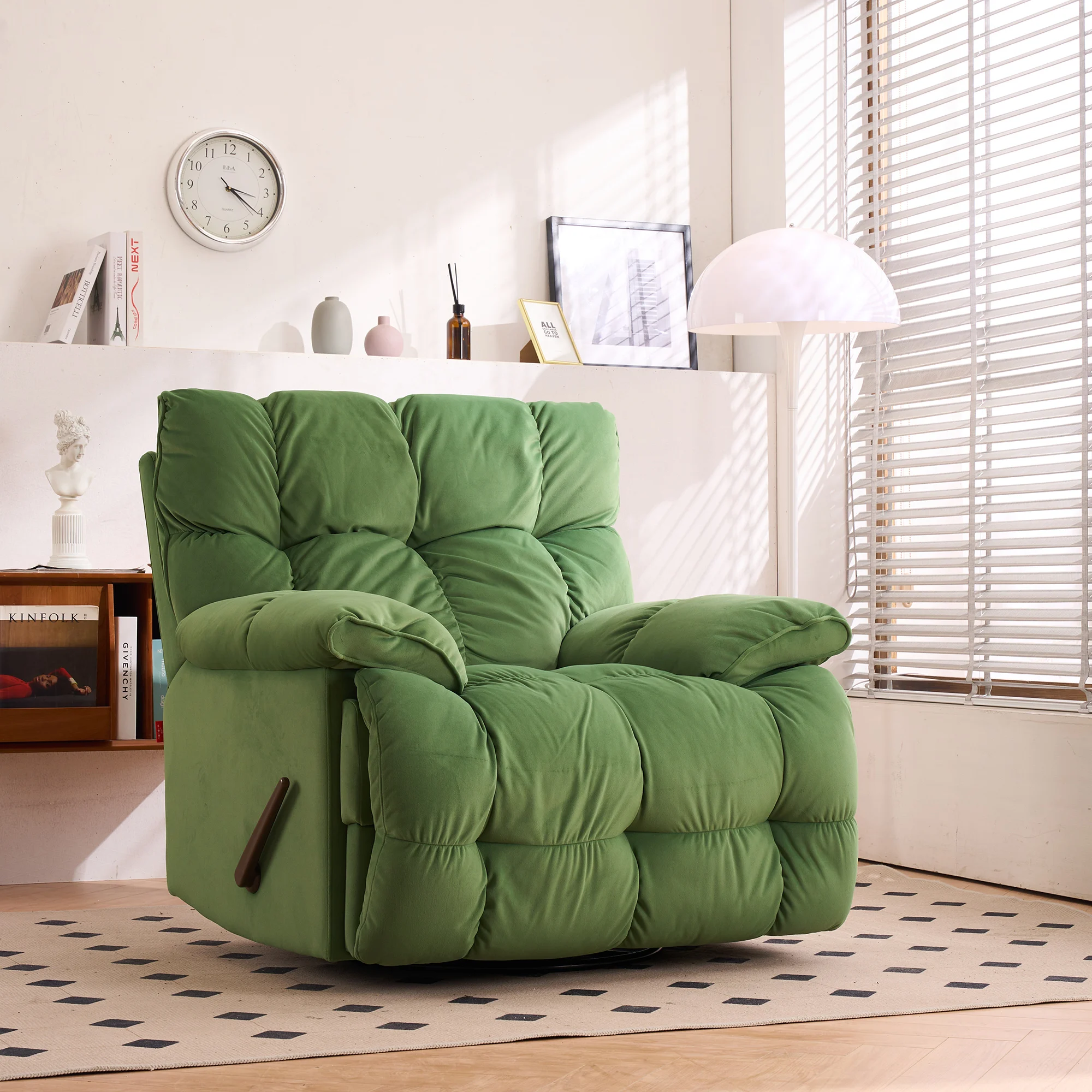 Sans Recliner Nordic Modern Manual Swivel Glider Standard Velvet