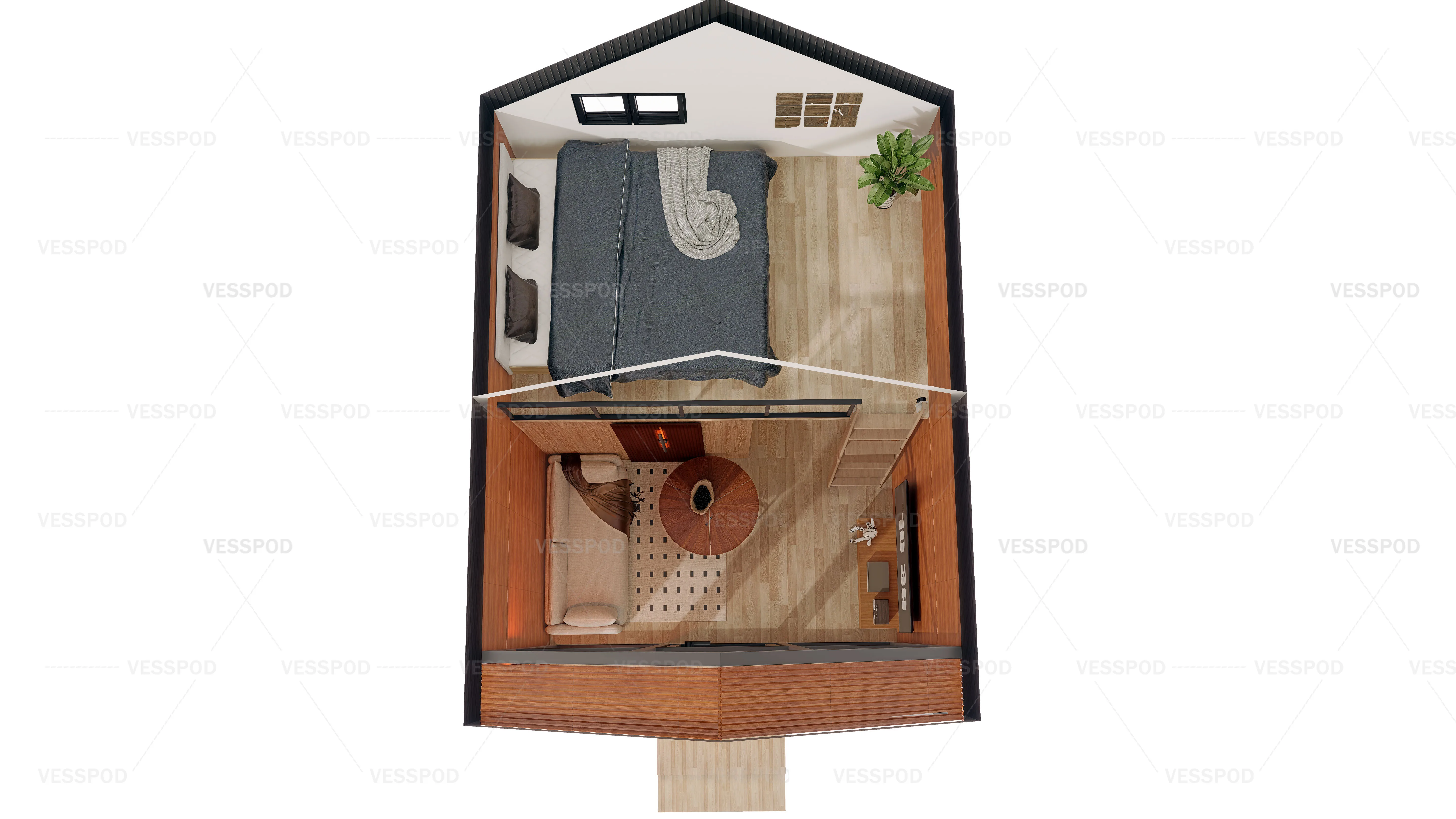 Luxury Modern Small Triangle Shape Steel Structure Modular Cabin