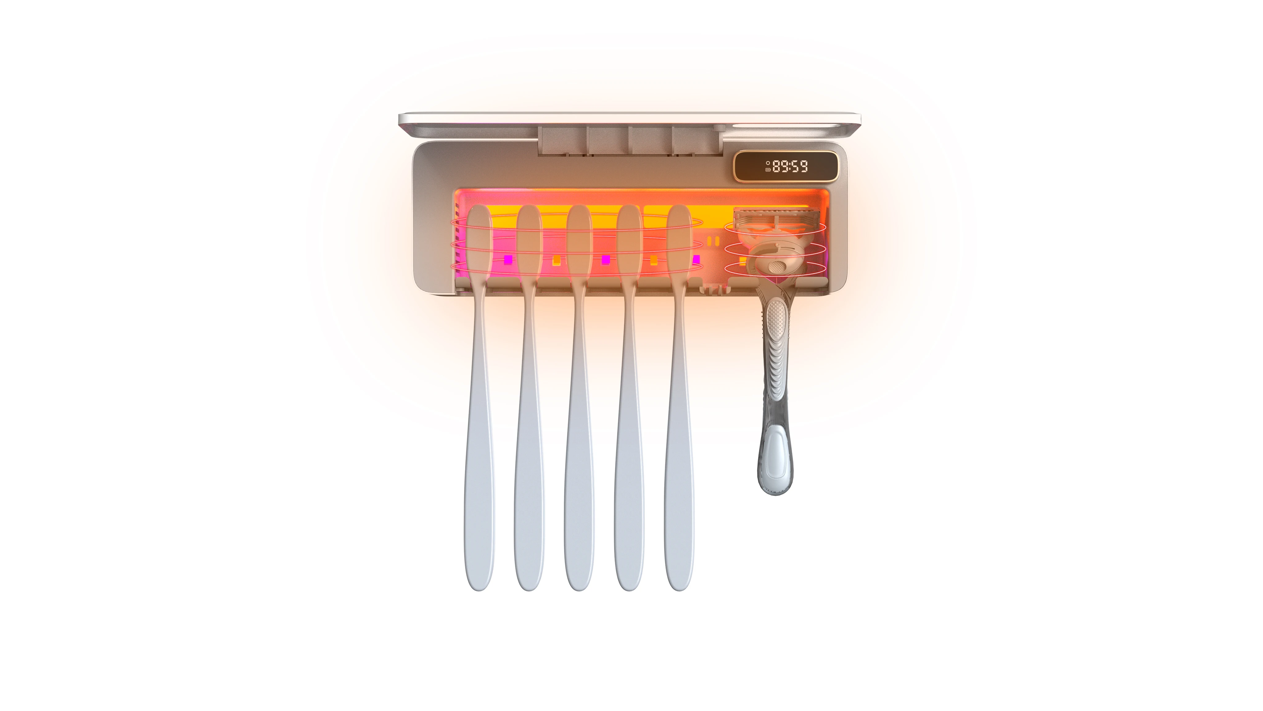 2024 uvc держатель зубной щетки УФ дезинфицирующее средство светодиодный вентилятор сушки горячего тепла 60 температура сухая зубная щетка полностью за 90 минут