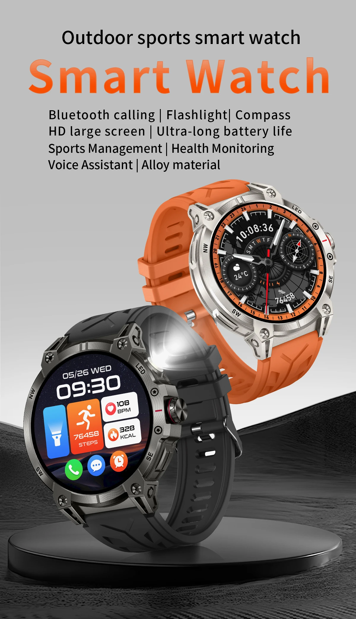 Welcome OEM Order, Factory Whole Selling 2025 Kc89 Outdoor Sports Men Smart Watch 1.85