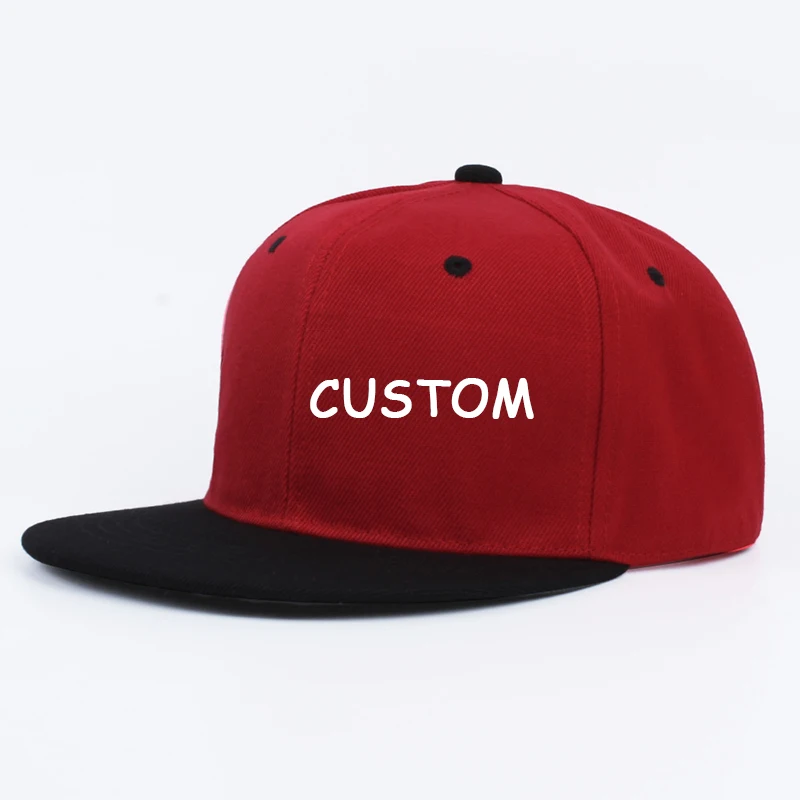 Custom 3D Embroidery High Quality Snapback Cap Plain Blank Fitted Baseball Hat Flat Brim Cap
