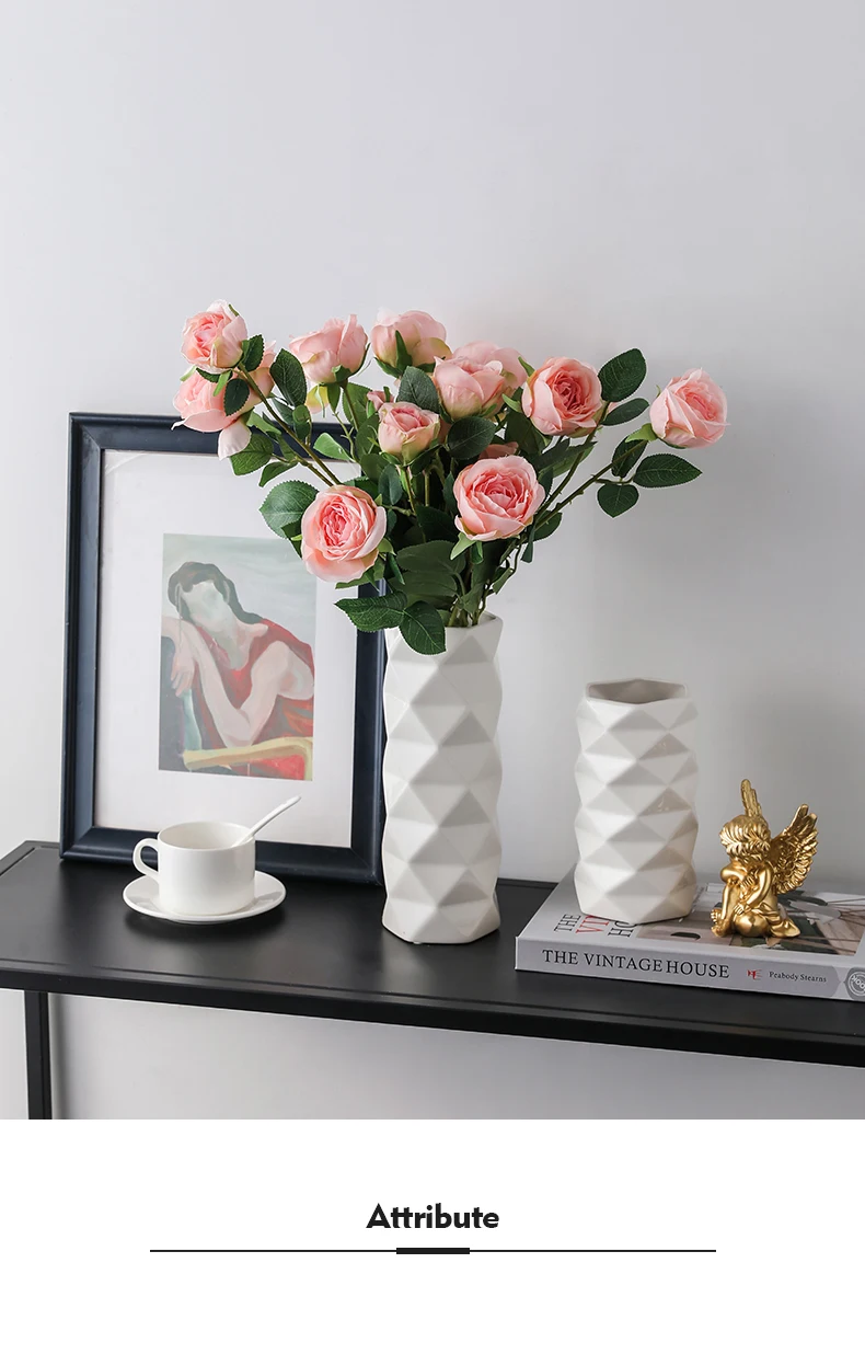 Stock White Ceramic Vases For Home Decor Wedding Modern Oem Nordic Vase With Dried Flowers Buy Vases For Home Decor Wedding 2020 New Marble Style Ceramic Porcelain Flower Vases For Home Decor New