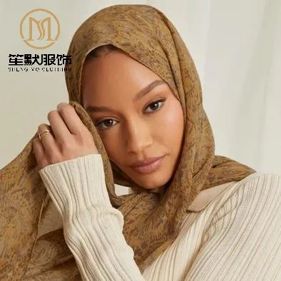SHENGMO Composite Chiffon Voile Laser Cut 70*180cm Print Hijab Muslim Scarf Shawl  Factory Wholesale Customized Design Size Logo