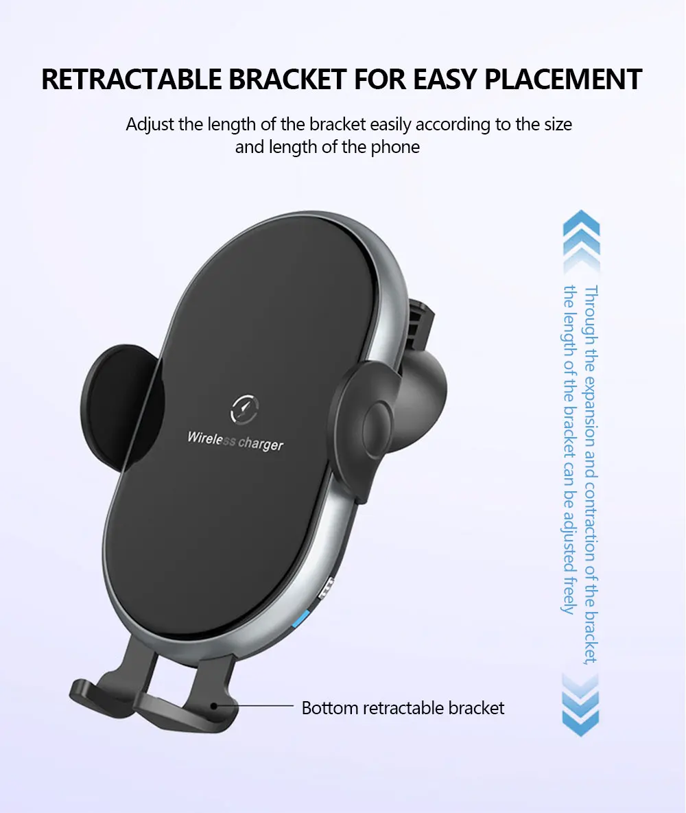 Car Phone Holder Wireless Charger For iPhone Huawei Xiaomi 15W Induction Car Mount Fast Wireless Charging Suck Phone Holder