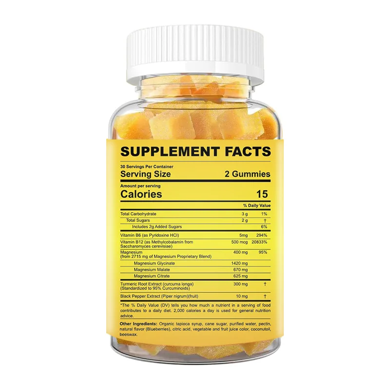 Hot Selling 60pc Vegan Gummy Triple Magnesium Complex Citrate Gummies for Relaxation&Rest