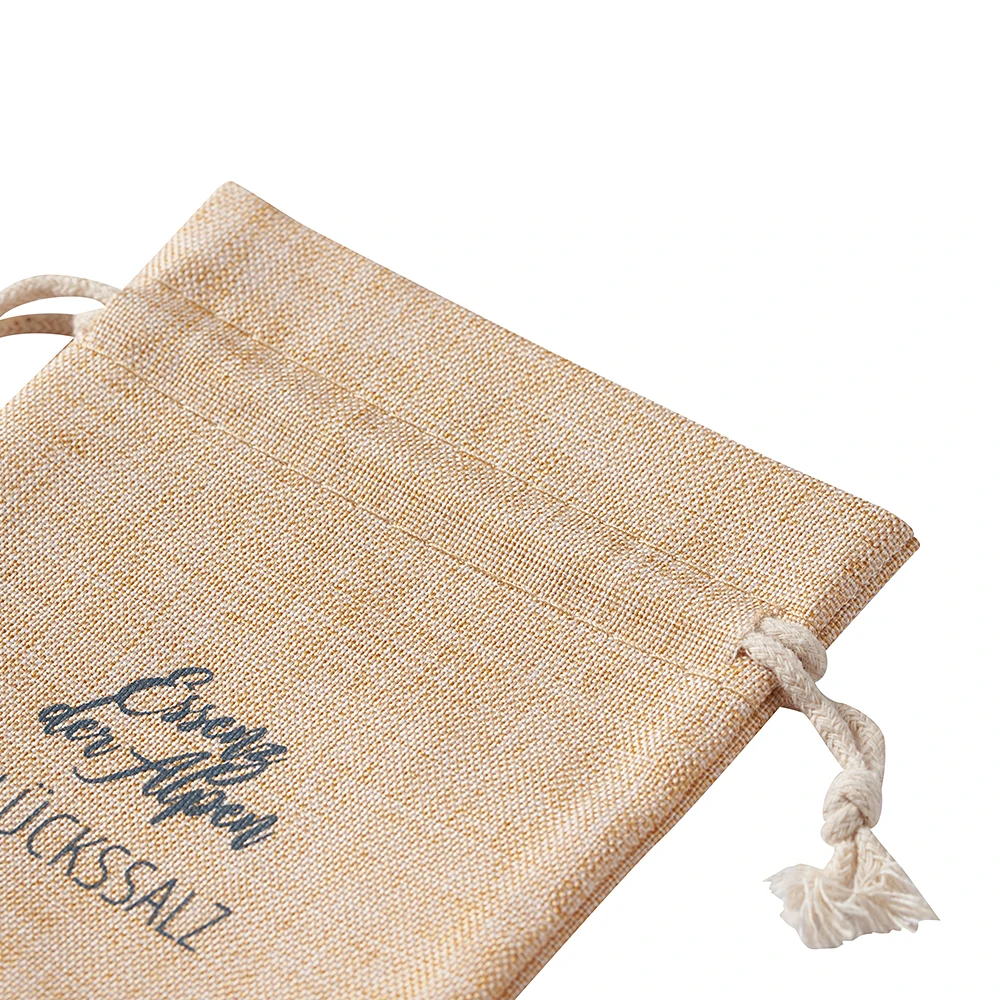 NATURAL Custom Print Logo Small Jute Jewelry Pouch Hemp Linen Jute Jewelry Bag Comb Burlap Drawstring Sacks