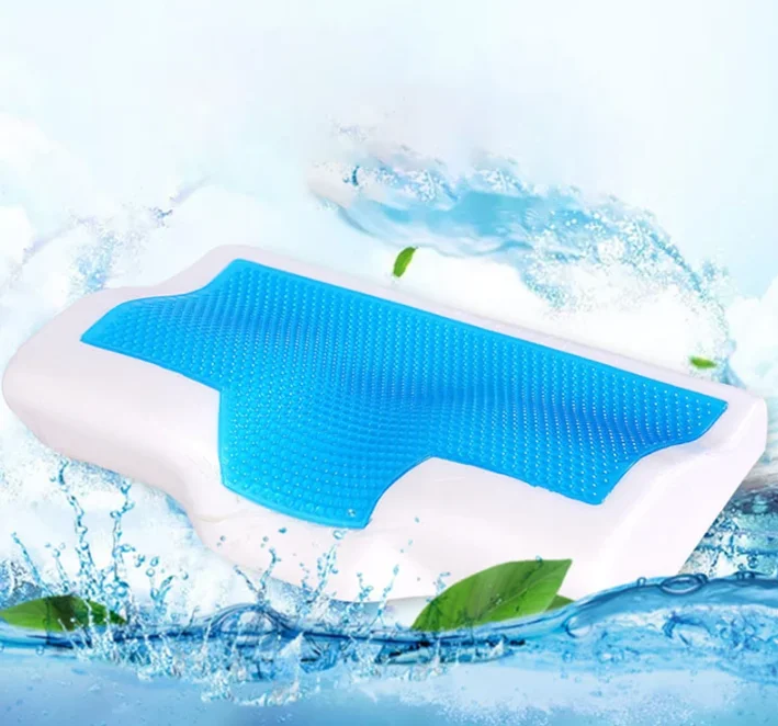 Slow Rebound Summer Ice Cool Orthopedic Neck Support Sleeping Butterfly Shape Cooling Gel Memory Foam Pillow