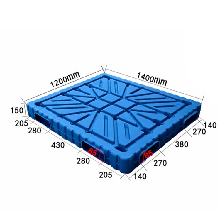 Virgin material HDPE standard size 1400X1200mm Size Heavy Duty reversible type Blow Molding Plastic Pallet