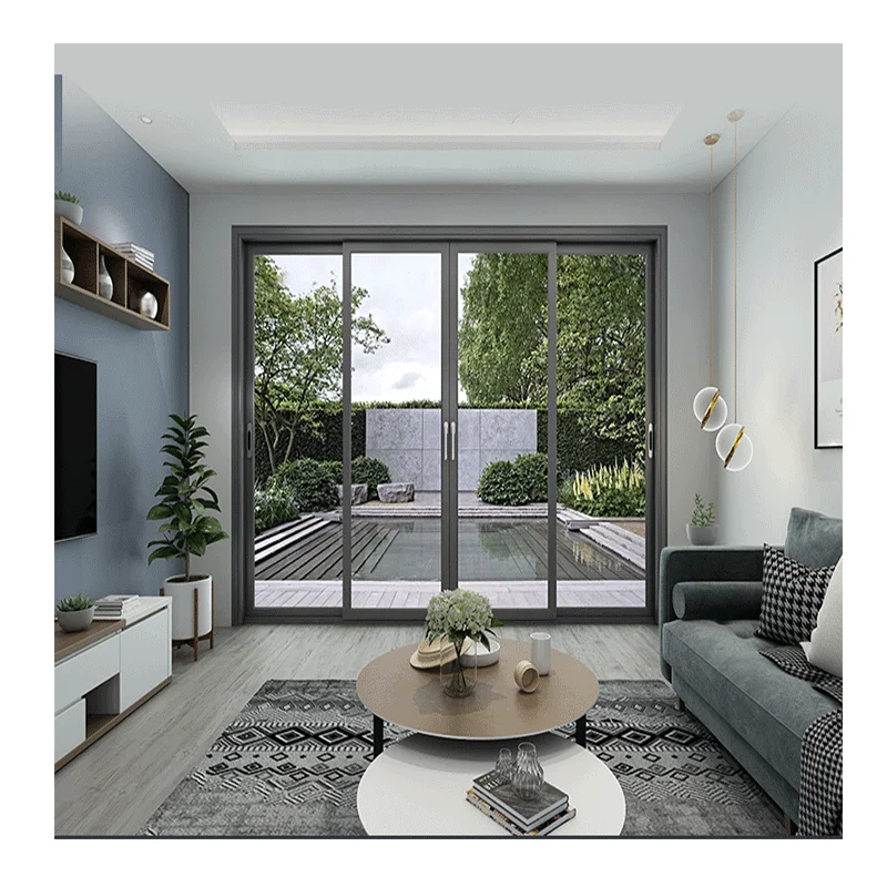 Uganda Style Window and Door Supply Burglar Proof Aluminium Sliding Window With Grill Design and Mosquito Net