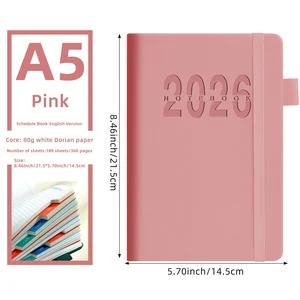 Wholesale Notebook Promotional A5 Business Journals Daily Notebook PU Leather Hardcover 2026 Planner Notebooks