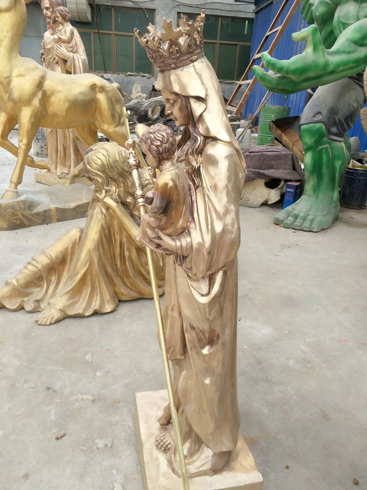 Custom Garden Decorative High Quality Life Size Bronze Brass Virgin